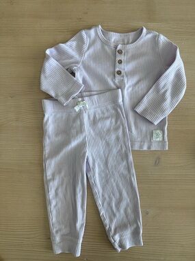 Ribbed Lilac Baby Two-Piece Set